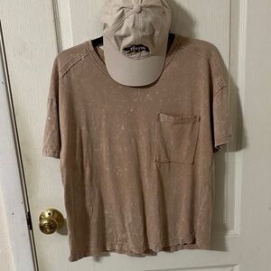 Mama Bear outfit Tye dye Tan Short Sleeve Tee and cap size M
